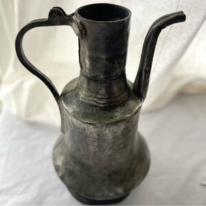 Antique Handcrafted Silver Metal Watering Jug